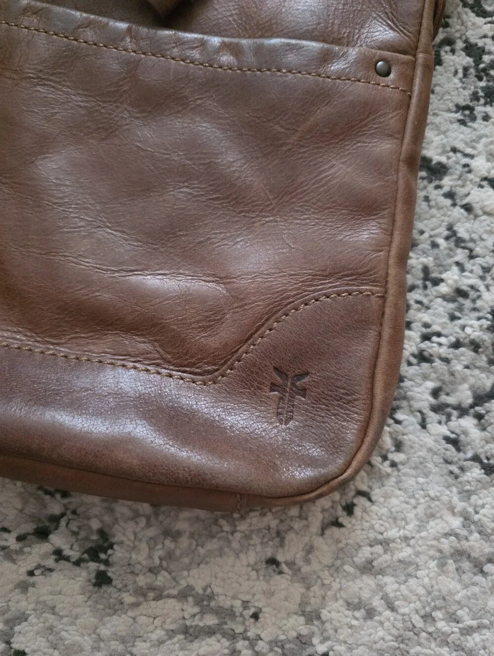 Frye Leather Crossbody Bag Distressed Brown Western Boho Minimalist